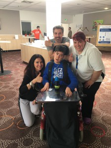 Mare and allison with his parents, claudia and alesandro in italy