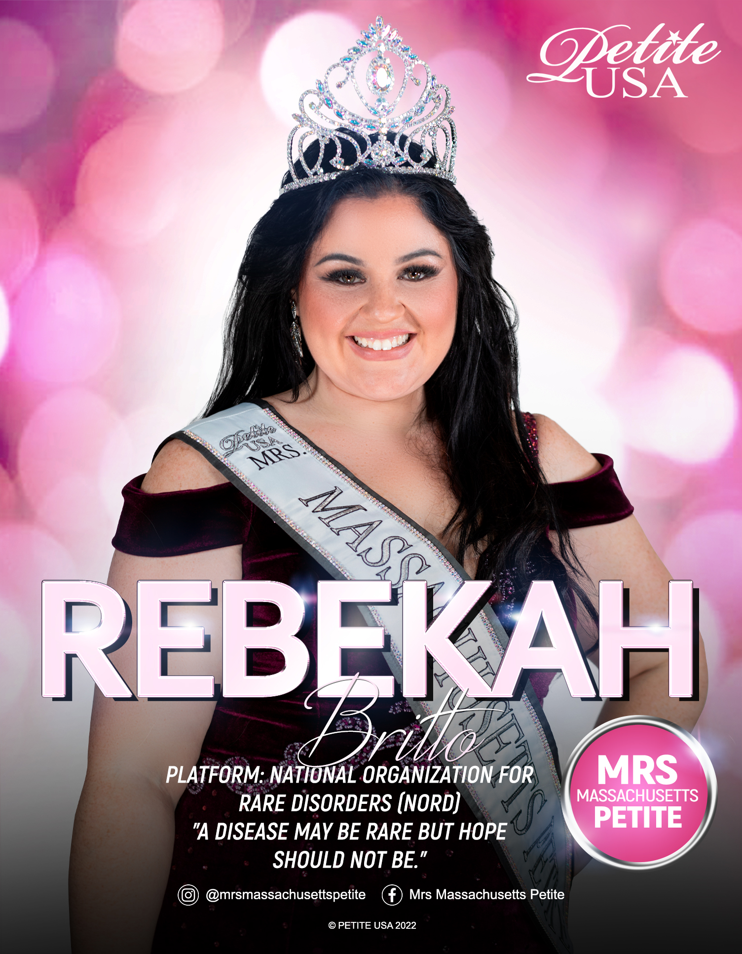 Mrs. Massachusetts Petite pageant contestant portrait