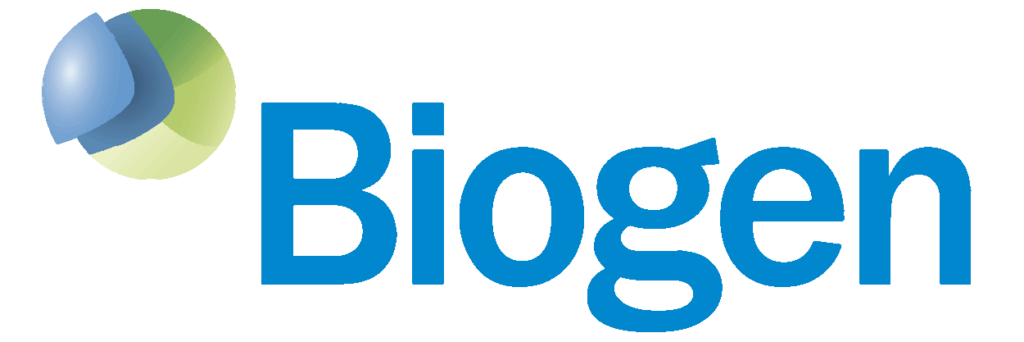 Biogen logo on white background.