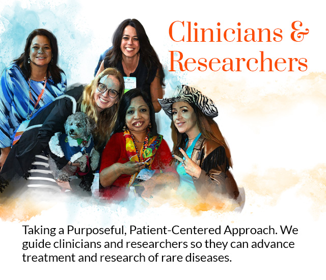 Clinicians researching rare diseases on mobile.