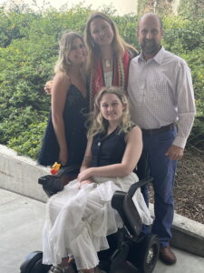 D. Rolf Hill with his daughters, Sam, Polly, and Rebecca.